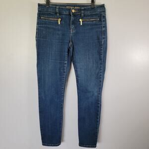 Michael Kors Jeans Womens Sz 6 Zip Designer Preppy Bling Casual Stretch Comfort